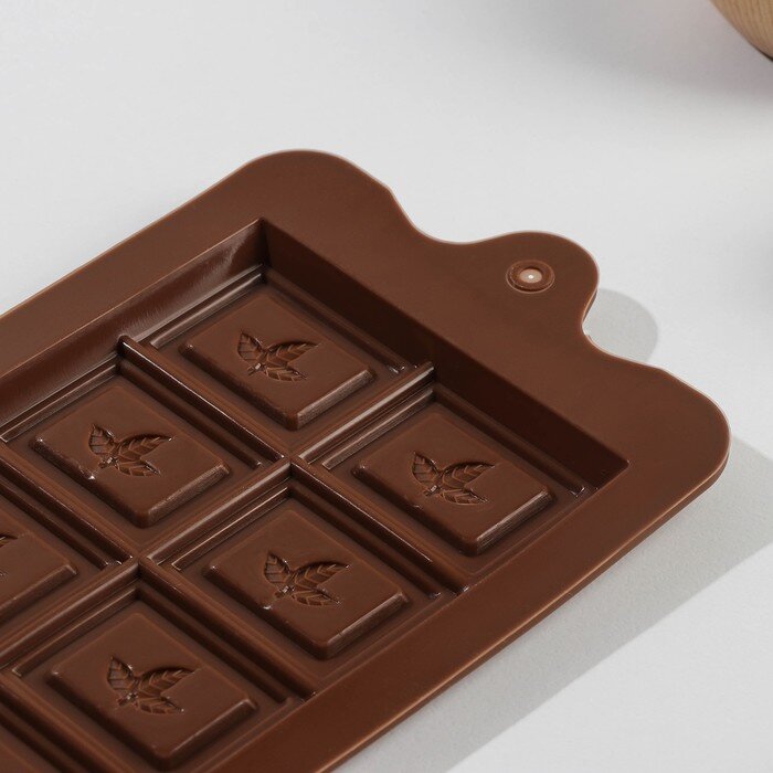 Форма силиконовая для шоколада «Дольки с мятой», 10 ячеек.(Китай)(5915)