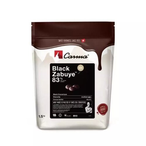 Шоколад горький черного цвета  Carma BLACK ZABUYE 83% какао.(Швейцария)